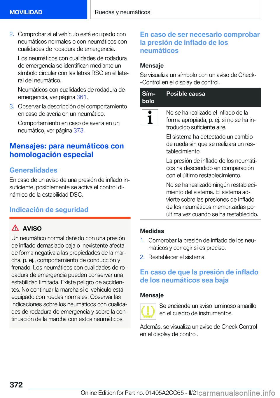 BMW 8 SERIES GRAN COUPE 2022  Manuales de Empleo (in Spanish) �2�.�C�o�m�p�r�o�b�a�r��s�i��e�l��v�e�h�