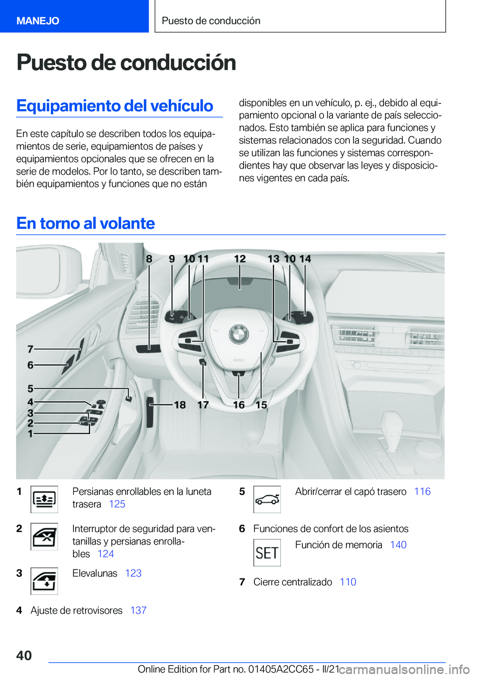 BMW 8 SERIES GRAN COUPE 2022  Manuales de Empleo (in Spanish) �P�u�e�s�t�o��d�e��c�o�n�d�u�c�c�i�