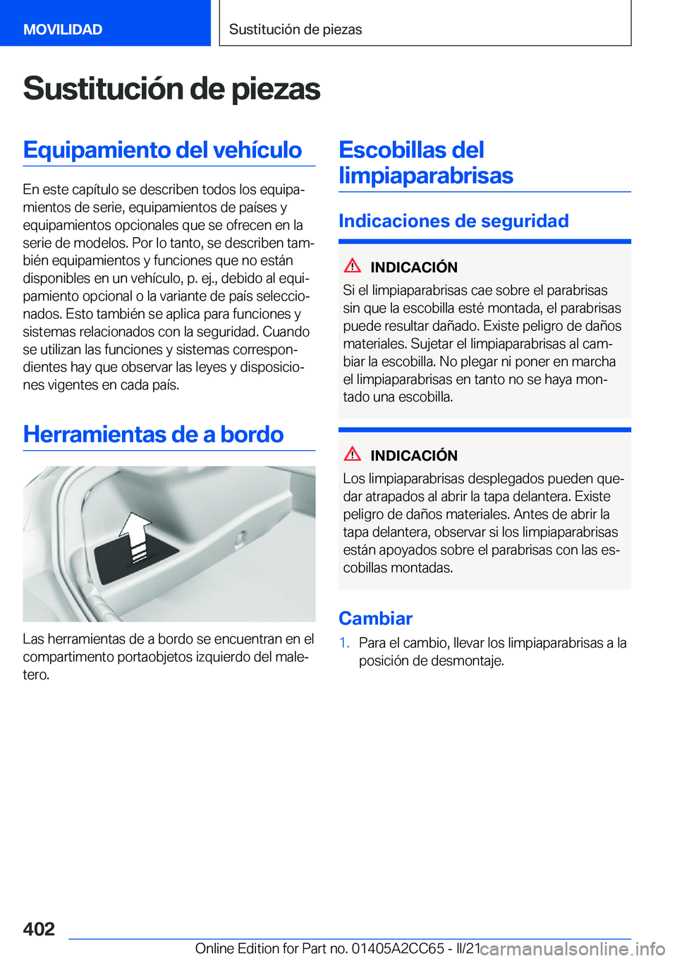 BMW 8 SERIES GRAN COUPE 2022  Manuales de Empleo (in Spanish) �S�u�s�t�i�t�u�c�i�