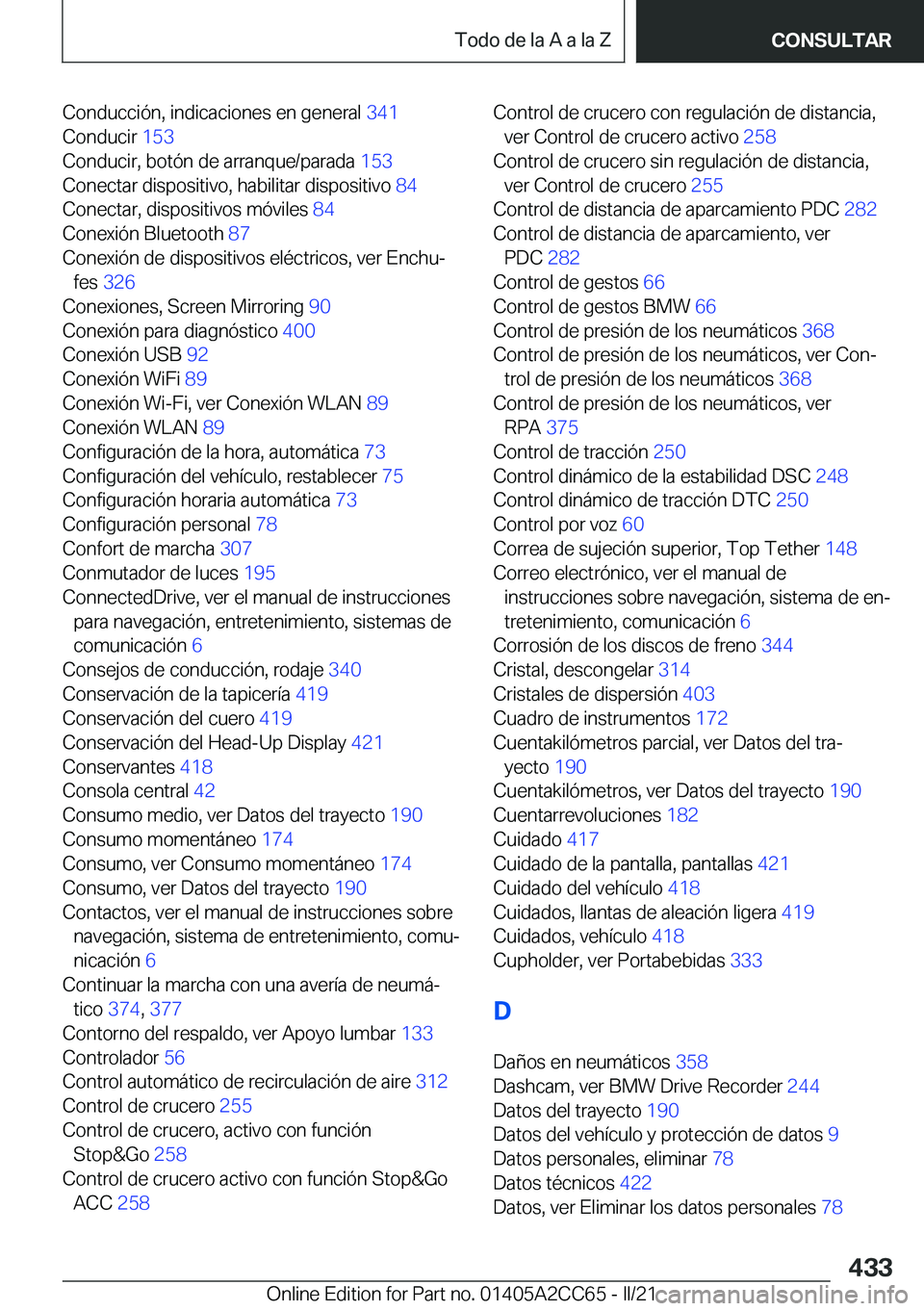 BMW 8 SERIES GRAN COUPE 2022  Manuales de Empleo (in Spanish) �C�o�n�d�u�c�c�i�