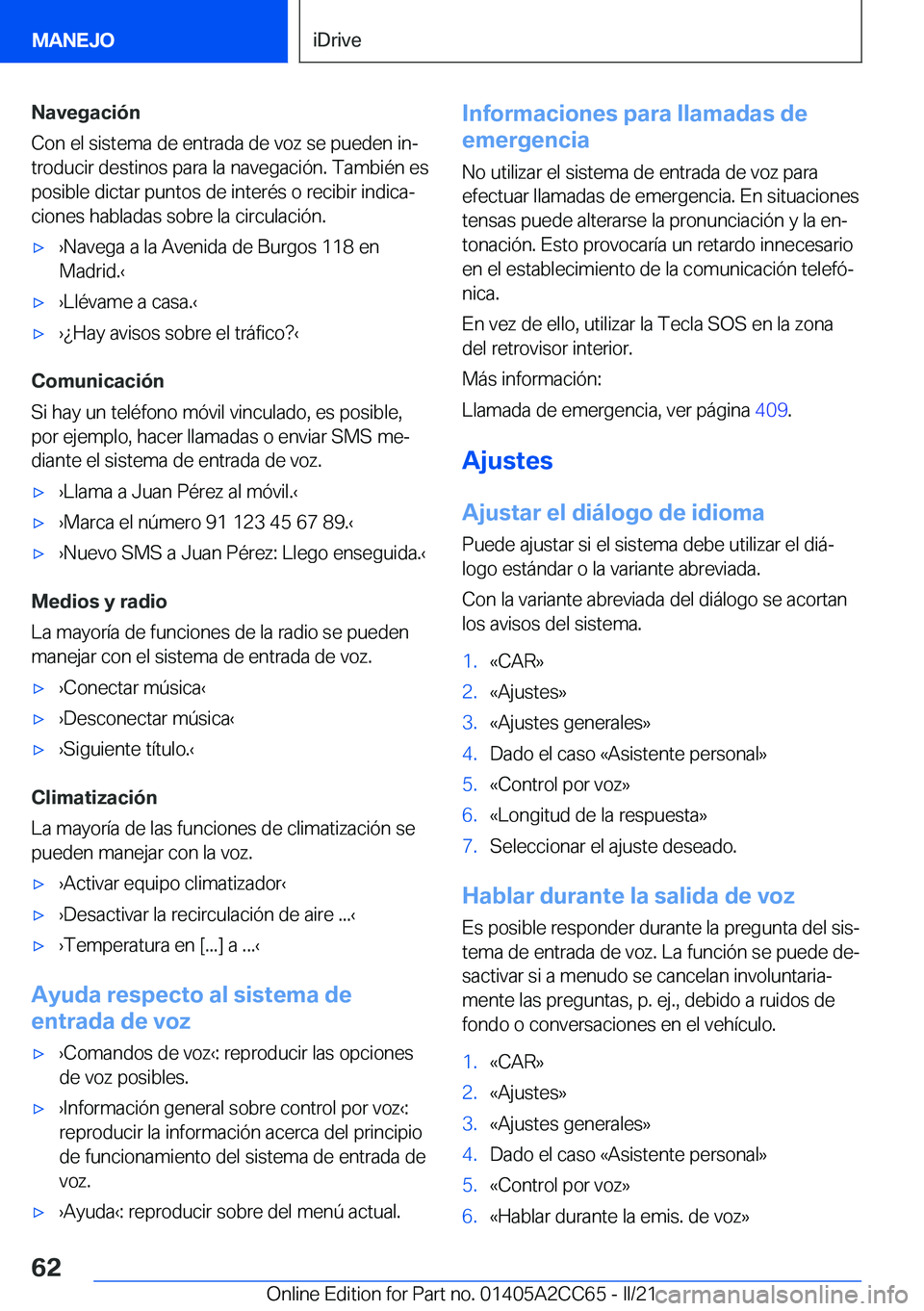 BMW 8 SERIES GRAN COUPE 2022  Manuales de Empleo (in Spanish) �N�a�v�e�g�a�c�i�
