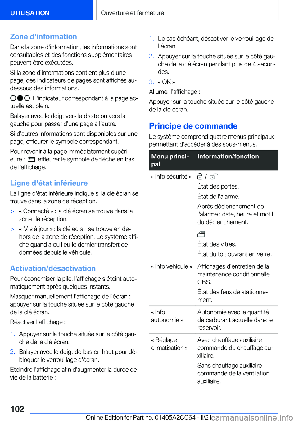 BMW 8 SERIES GRAN COUPE 2022  Notices Demploi (in French) �Z�o�n�e��d�'�i�n�f�o�r�m�a�t�i�o�n�D�a�n�s��l�a��z�o�n�e��d�'�i�n�f�o�r�m�a�t�i�o�n�,��l�e�s��i�n�f�o�r�m�a�t�i�o�n�s��s�o�n�t�c�o�n�s�u�l�t�a�b�l�e�s��e�t��d�e�s��f�o�n�c�t�i�o�n�s