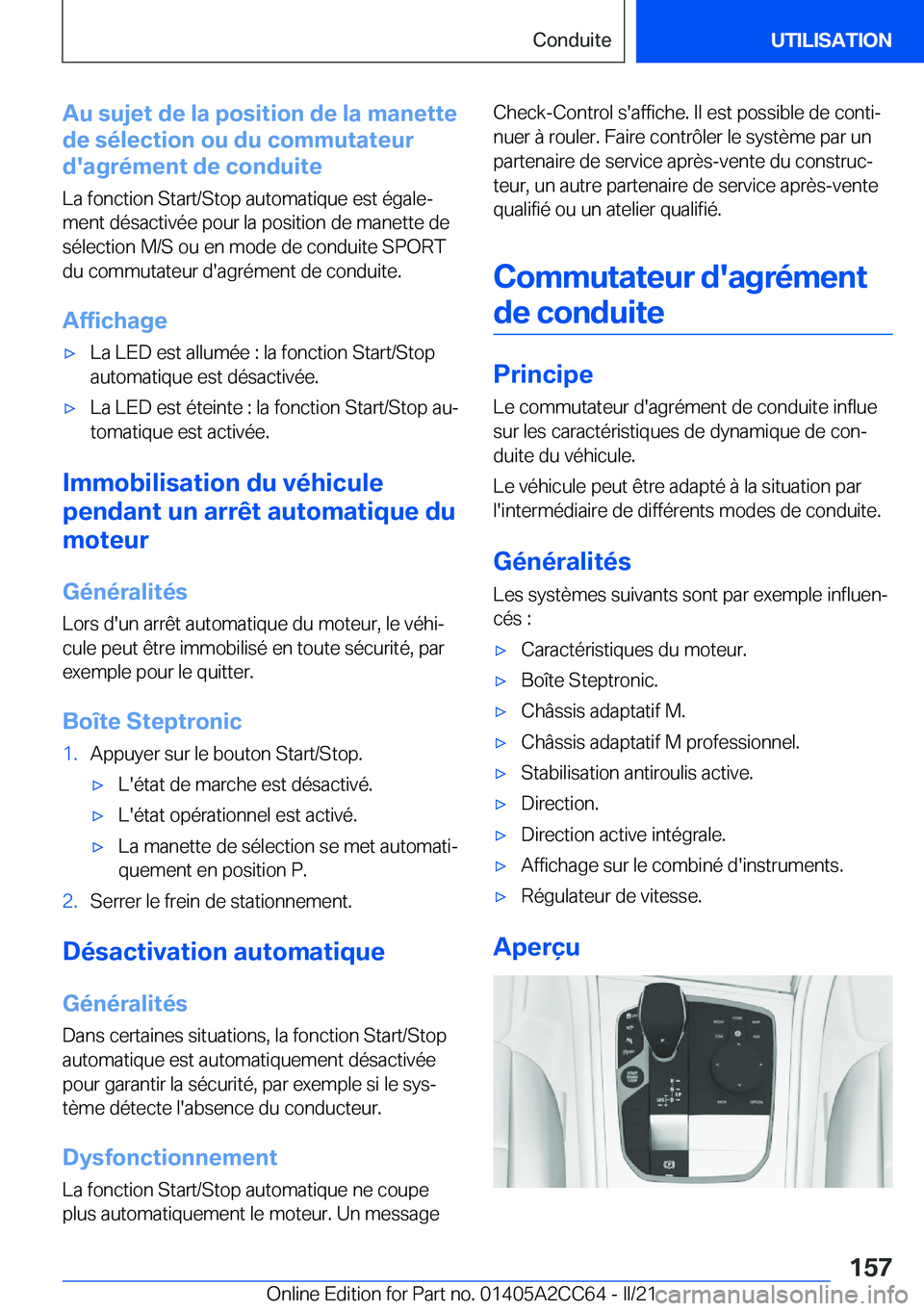 BMW 8 SERIES GRAN COUPE 2022  Notices Demploi (in French) �A�u��s�u�j�e�t��d�e��l�a��p�o�s�i�t�i�o�n��d�e��l�a��m�a�n�e�t�t�e
�d�e��s�é�l�e�c�t�i�o�n��o�u��d�u��c�o�m�m�u�t�a�t�e�u�r
�d�'�a�g�r�é�m�e�n�t��d�e��c�o�n�d�u�i�t�e
�L�a��f�o�n�