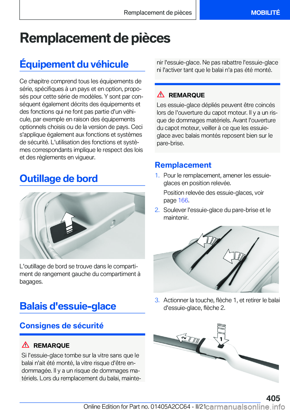 BMW 8 SERIES GRAN COUPE 2022  Notices Demploi (in French) �R�e�m�p�l�a�c�e�m�e�n�t��d�e��p�i�è�c�e�s�