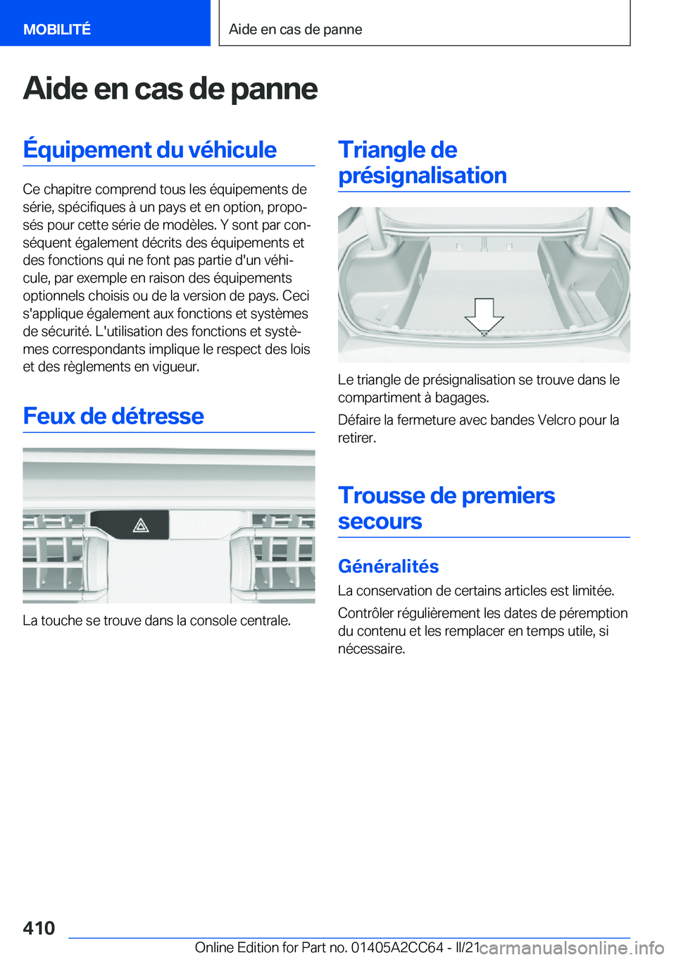 BMW 8 SERIES GRAN COUPE 2022  Notices Demploi (in French) �A�i�d�e��e�n��c�a�s��d�e��p�a�n�n�e�