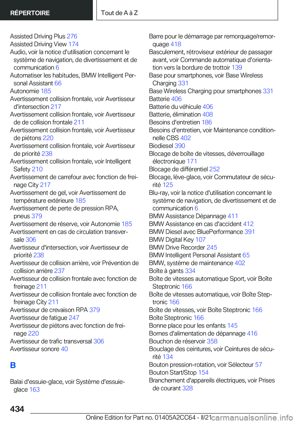 BMW 8 SERIES GRAN COUPE 2022  Notices Demploi (in French) �A�s�s�i�s�t�e�d��D�r�i�v�i�n�g��P�l�u�s��2�7�6�
�A�s�s�i�s�t�e�d��D�r�i�v�i�n�g��V�i�e�w� �1�7�4�
�A�u�d�i�o�,��v�o�i�r��l�a��n�o�t�i�c�e��d�'�u�t�i�l�i�s�a�t�i�o�n��c�o�n�c�e�r�n�a�