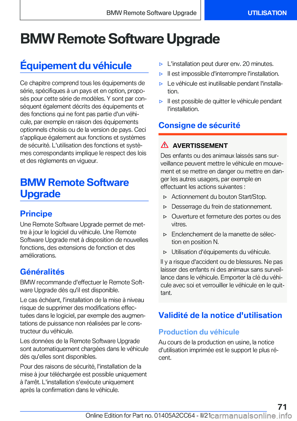 BMW 8 SERIES GRAN COUPE 2022  Notices Demploi (in French) �B�M�W��R�e�m�o�t�e��S�o�f�t�w�a�r�e��U�p�g�r�a�d�e�