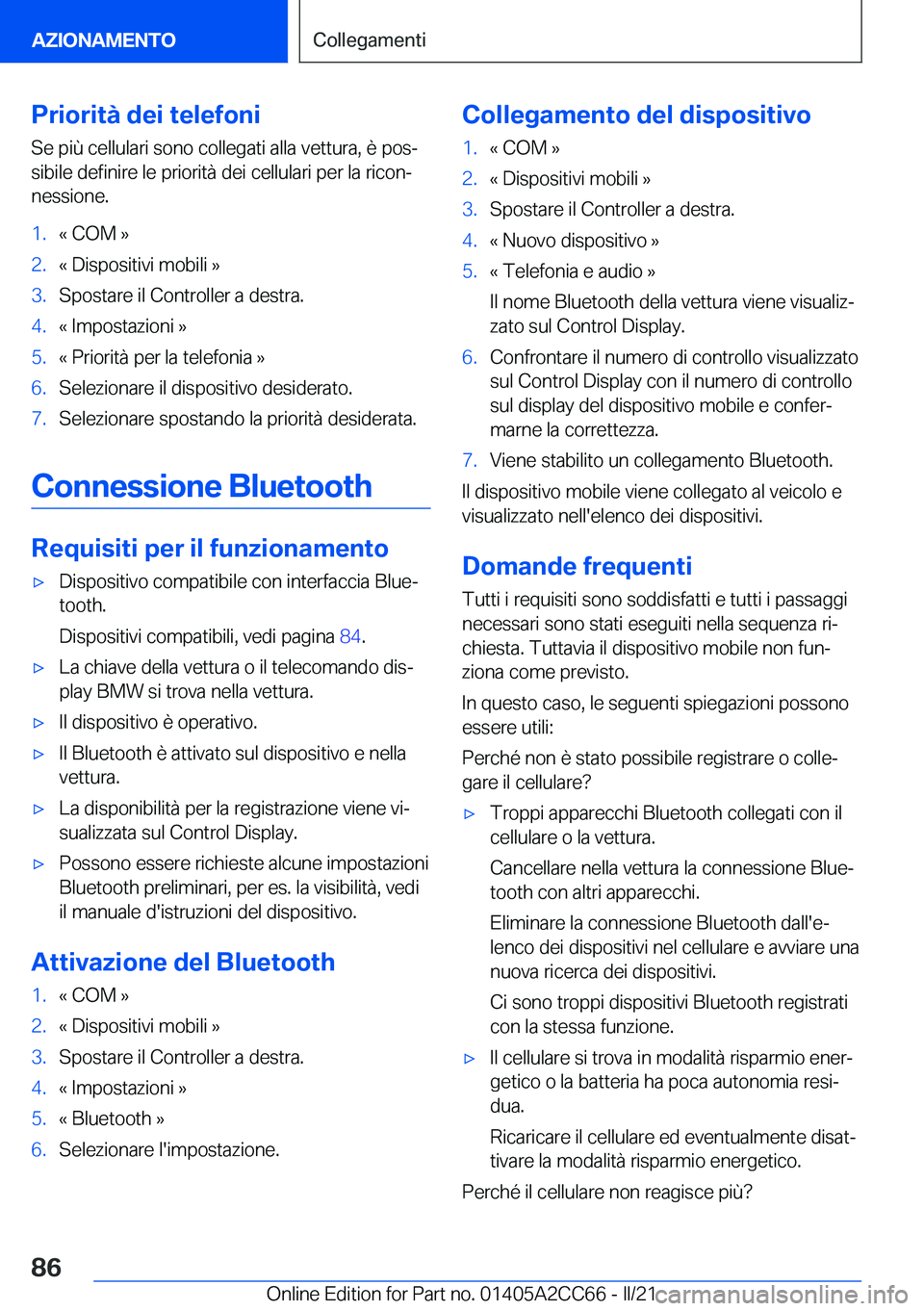 BMW 8 SERIES GRAN COUPE 2022  Libretti Di Uso E manutenzione (in Italian) �P�r�i�o�r�i�t�