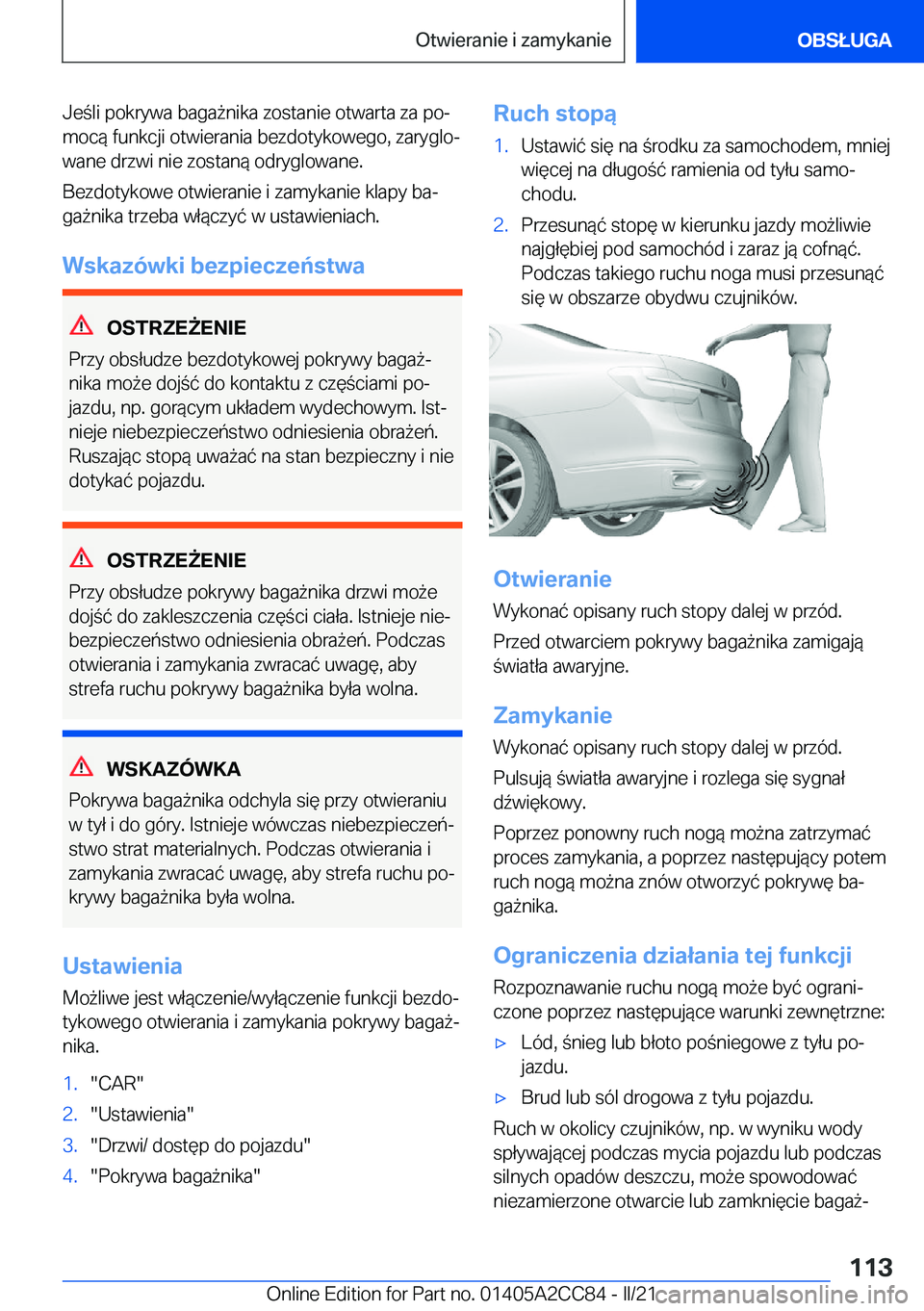 BMW 8 SERIES GRAN COUPE 2022  Instrukcja obsługi (in Polish) �J�e�l�i��p�o�k�r�y�w�a��b�a�g�a9�n�i�k�a��z�o�s�t�a�n�i�e��o�t�w�a�r�t�a��z�a��p�oj
�m�o�c�