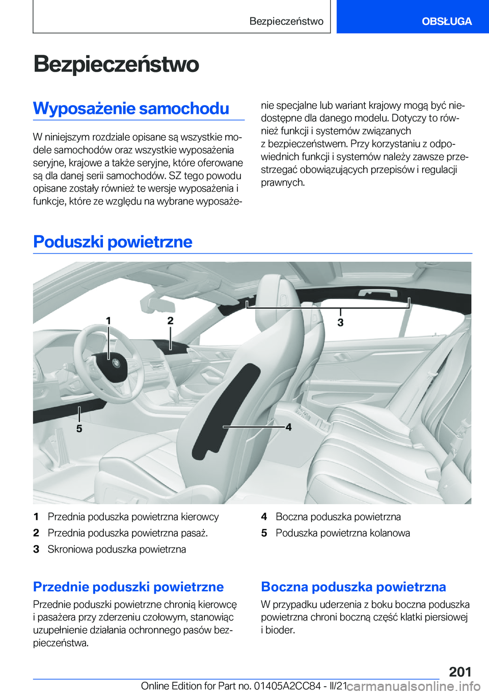 BMW 8 SERIES GRAN COUPE 2022  Instrukcja obsługi (in Polish) �B�e�z�p�i�e�c�z�e�