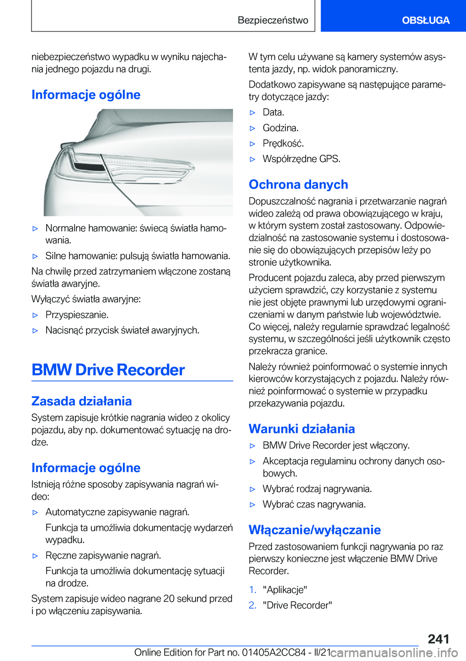 BMW 8 SERIES GRAN COUPE 2022  Instrukcja obsługi (in Polish) �n�i�e�b�e�z�p�i�e�c�z�e�
