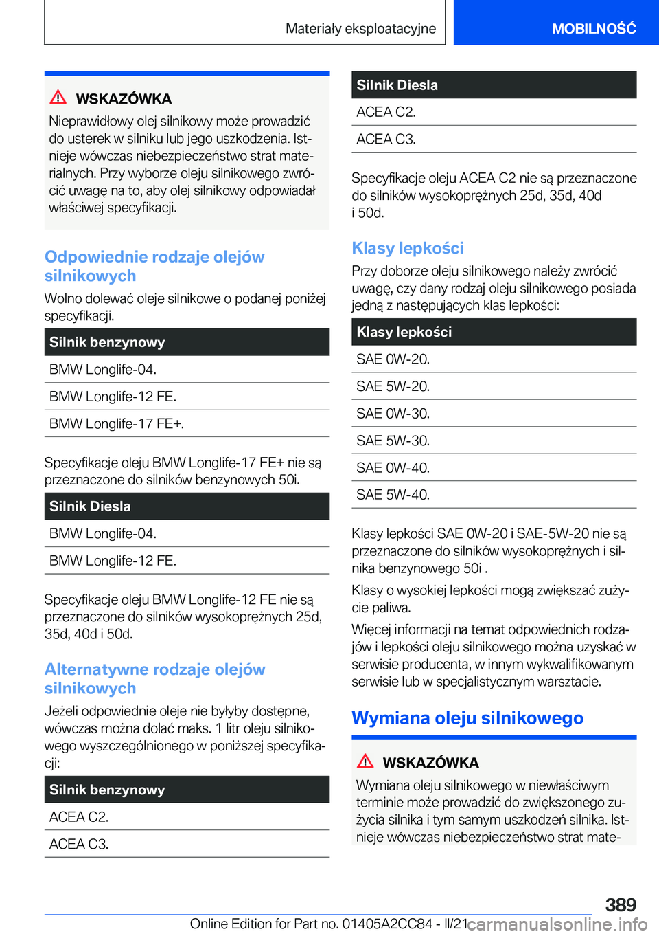 BMW 8 SERIES GRAN COUPE 2022  Instrukcja obsługi (in Polish) �W�S�K�A�Z�