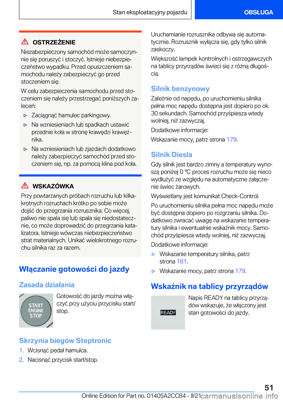 BMW 8 SERIES GRAN COUPE 2022  Instrukcja obsługi (in Polish) �O�S�T�R�Z�E8�E�N�I�E
�N�i�e�z�a�b�e�z�p�i�e�c�z�o�n�y��s�a�m�o�c�h�