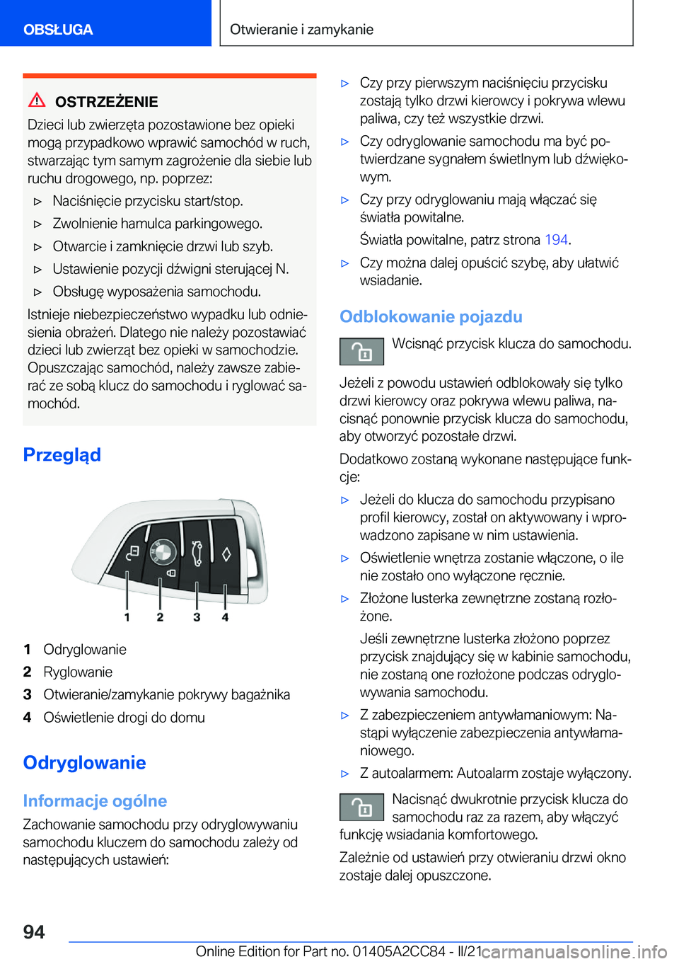 BMW 8 SERIES GRAN COUPE 2022  Instrukcja obsługi (in Polish) �O�S�T�R�Z�E8�E�N�I�E
�D�z�i�e�c�i��l�u�b��z�w�i�e�r�z�
