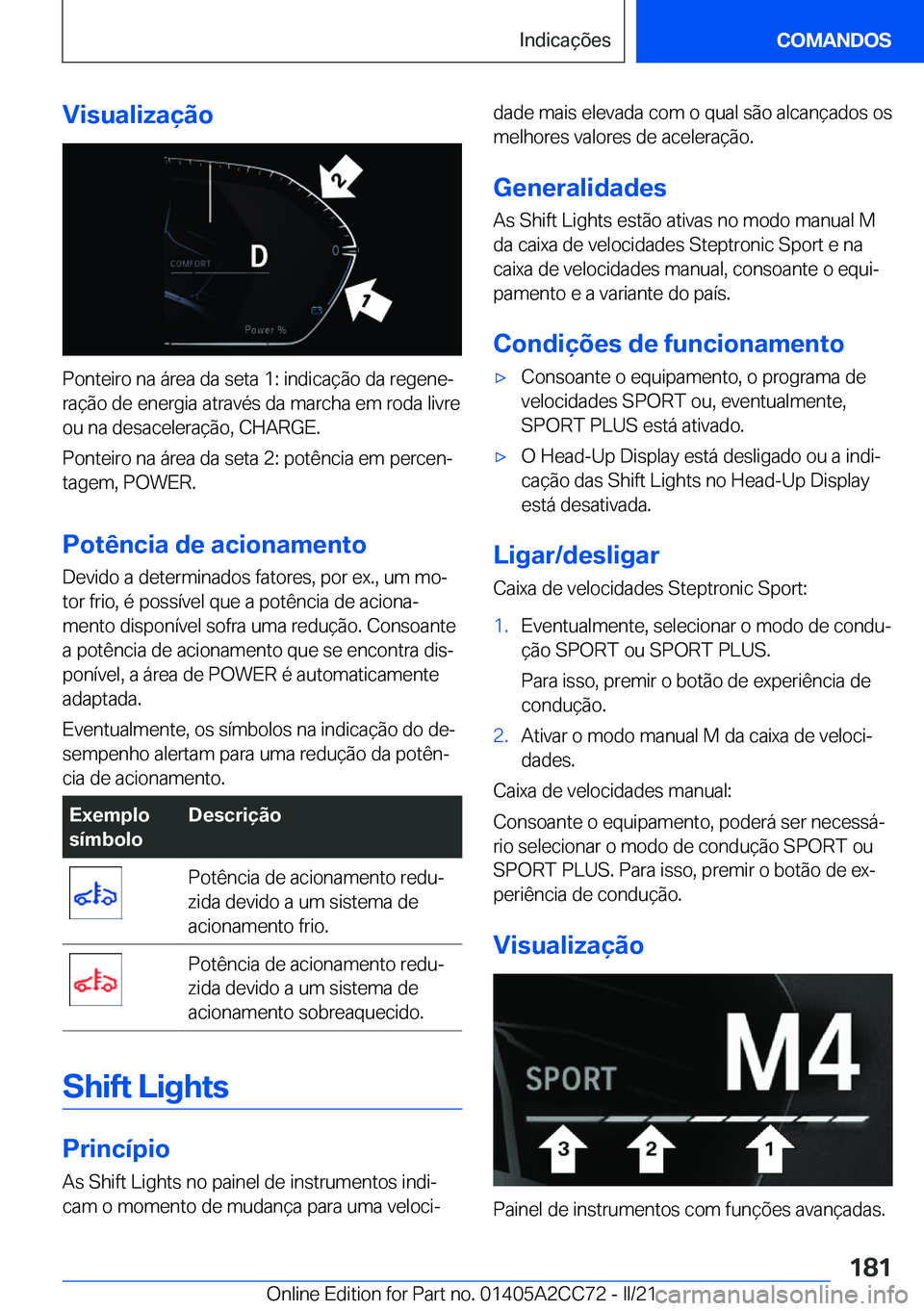 BMW 8 SERIES GRAN COUPE 2022  Manual do condutor (in Portuguese) �V�i�s�u�a�l�i�z�a�
