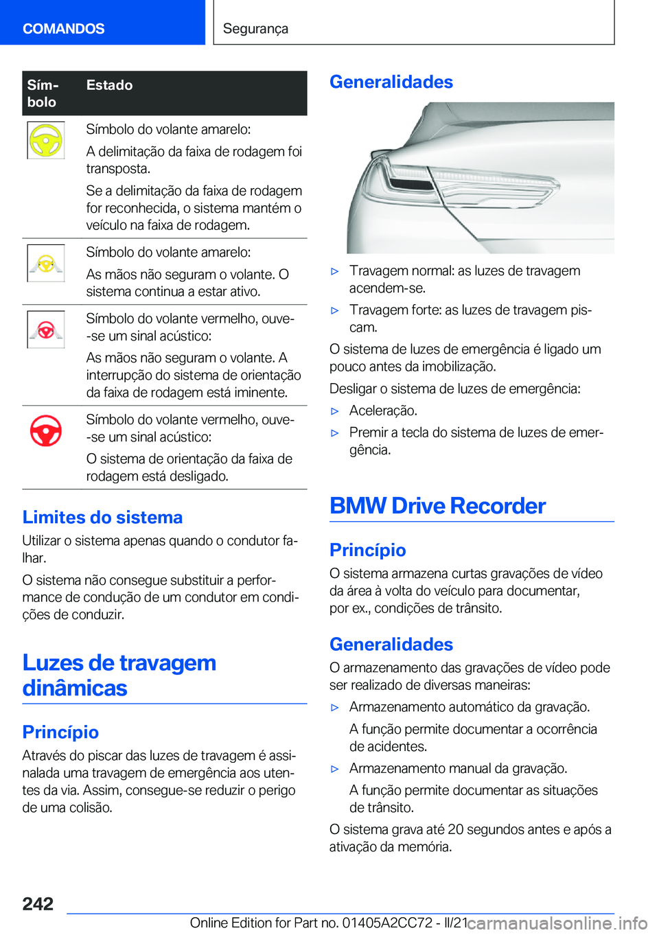 BMW 8 SERIES GRAN COUPE 2022  Manual do condutor (in Portuguese) �S�