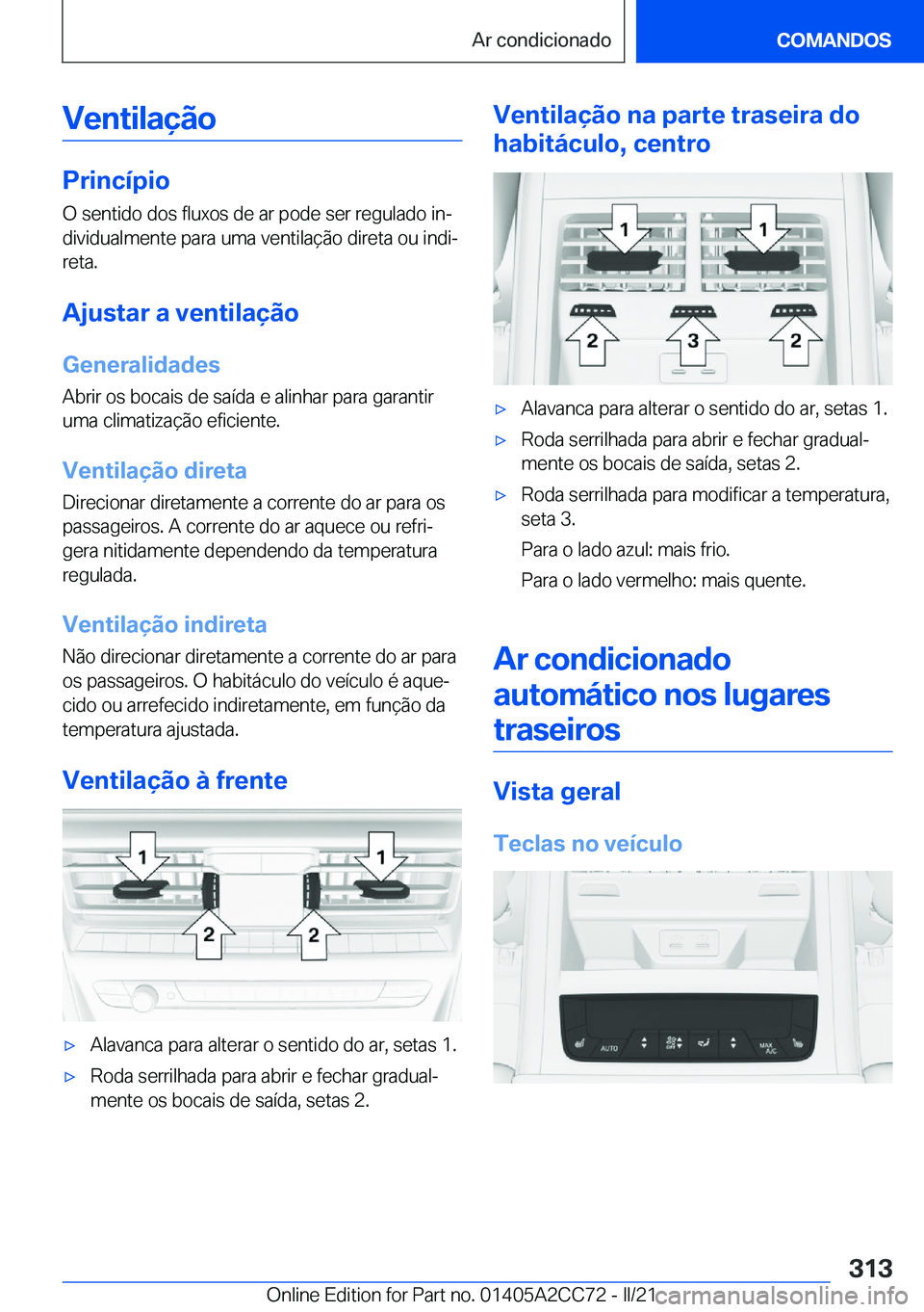 BMW 8 SERIES GRAN COUPE 2022  Manual do condutor (in Portuguese) �V�e�n�t�i�l�a�