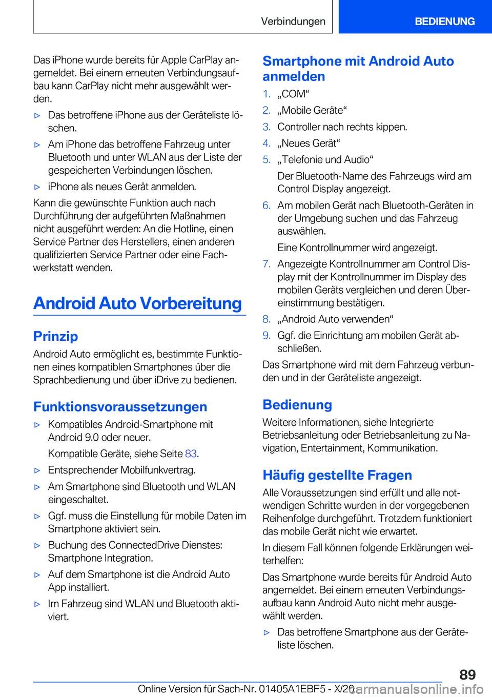 BMW 8 SERIES GRAN COUPE 2021  Betriebsanleitungen (in German) �D�a�s��i�P�h�o�n�e��w�u�r�d�e��b�e�r�e�i�t�s��f�