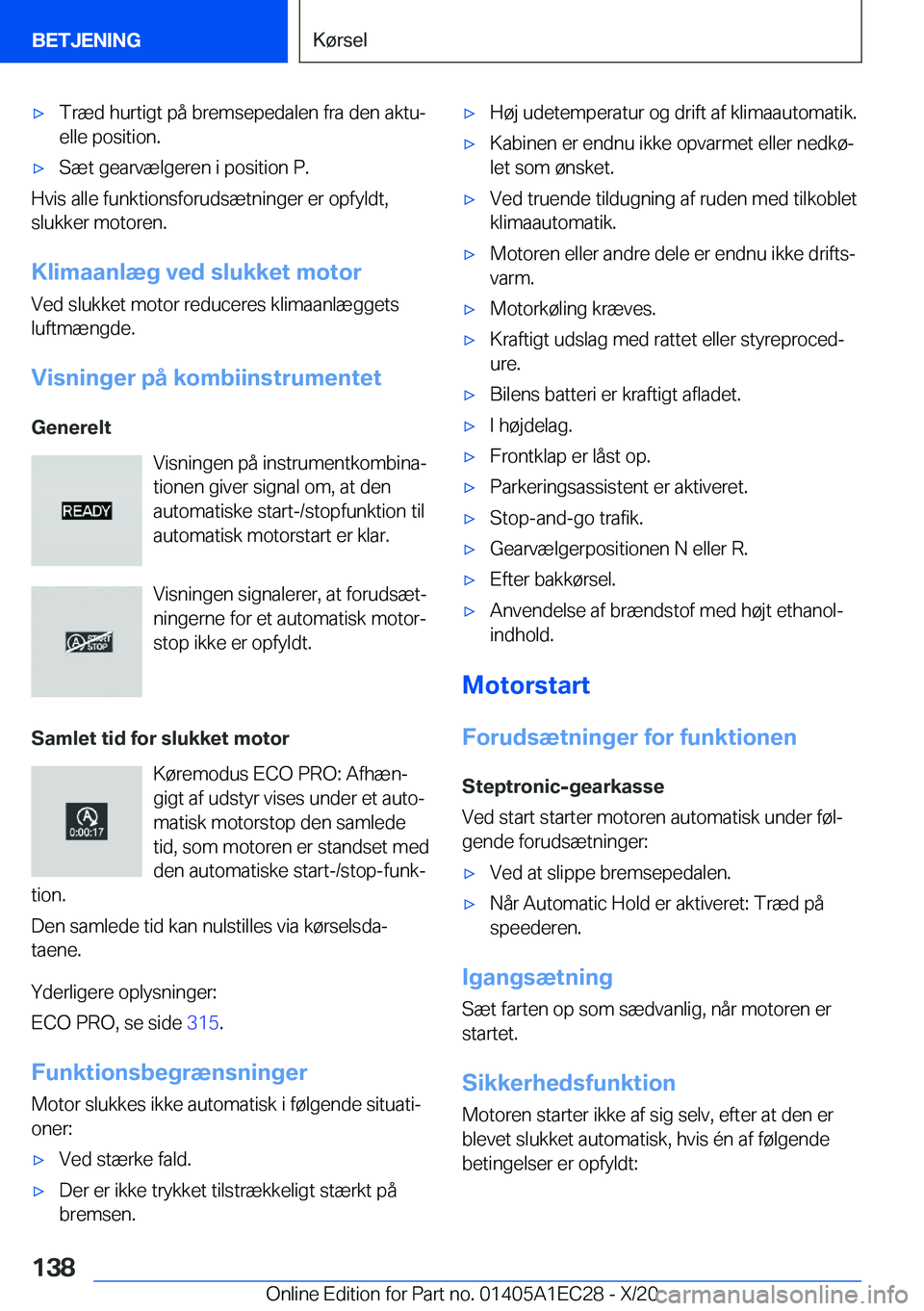 BMW 8 SERIES GRAN COUPE 2021  InstruktionsbØger (in Danish) 'x�T�r�æ�d��h�u�r�t�i�g�t��p�å��b�r�e�m�s�e�p�e�d�a�l�e�n��f�r�a��d�e�n��a�k�t�uj�e�l�l�e��p�o�s�i�t�i�o�n�.'x�S�æ�t��g�e�a�r�v�æ�l�g�e�r�e�n��i��p�o�s�i�t�i�o�n��P�.
�H�v�i�s�