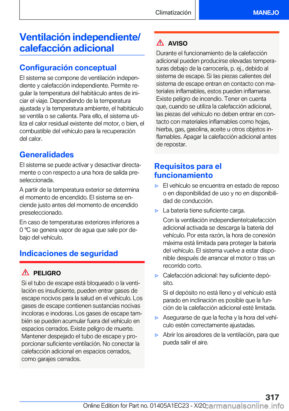 BMW 8 SERIES GRAN COUPE 2021  Manuales de Empleo (in Spanish) �V�e�n�t�i�l�a�c�i�