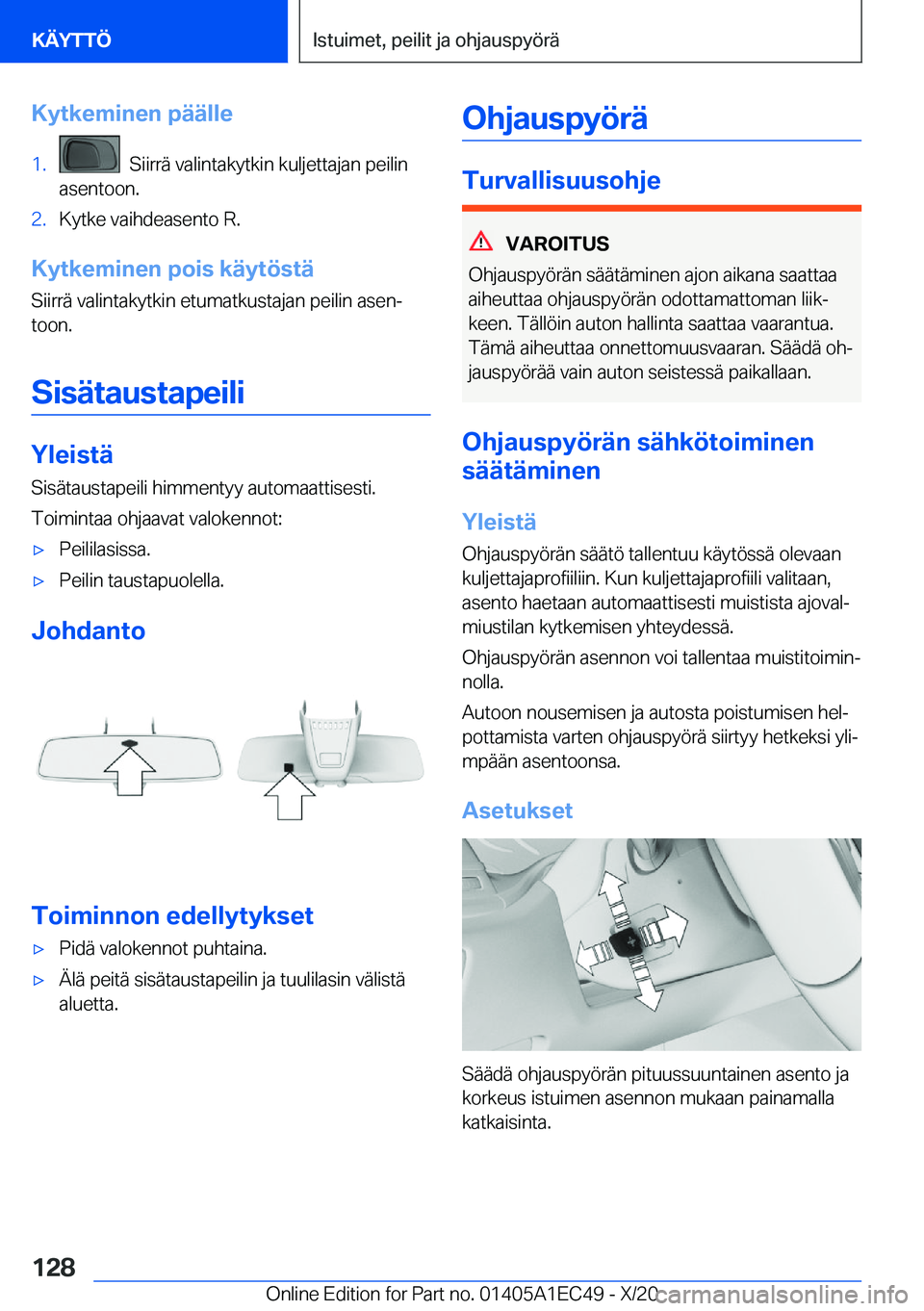 BMW 8 SERIES GRAN COUPE 2021  Omistajan Käsikirja (in Finnish) �K�y�t�k�e�m�i�n�e�n��p�