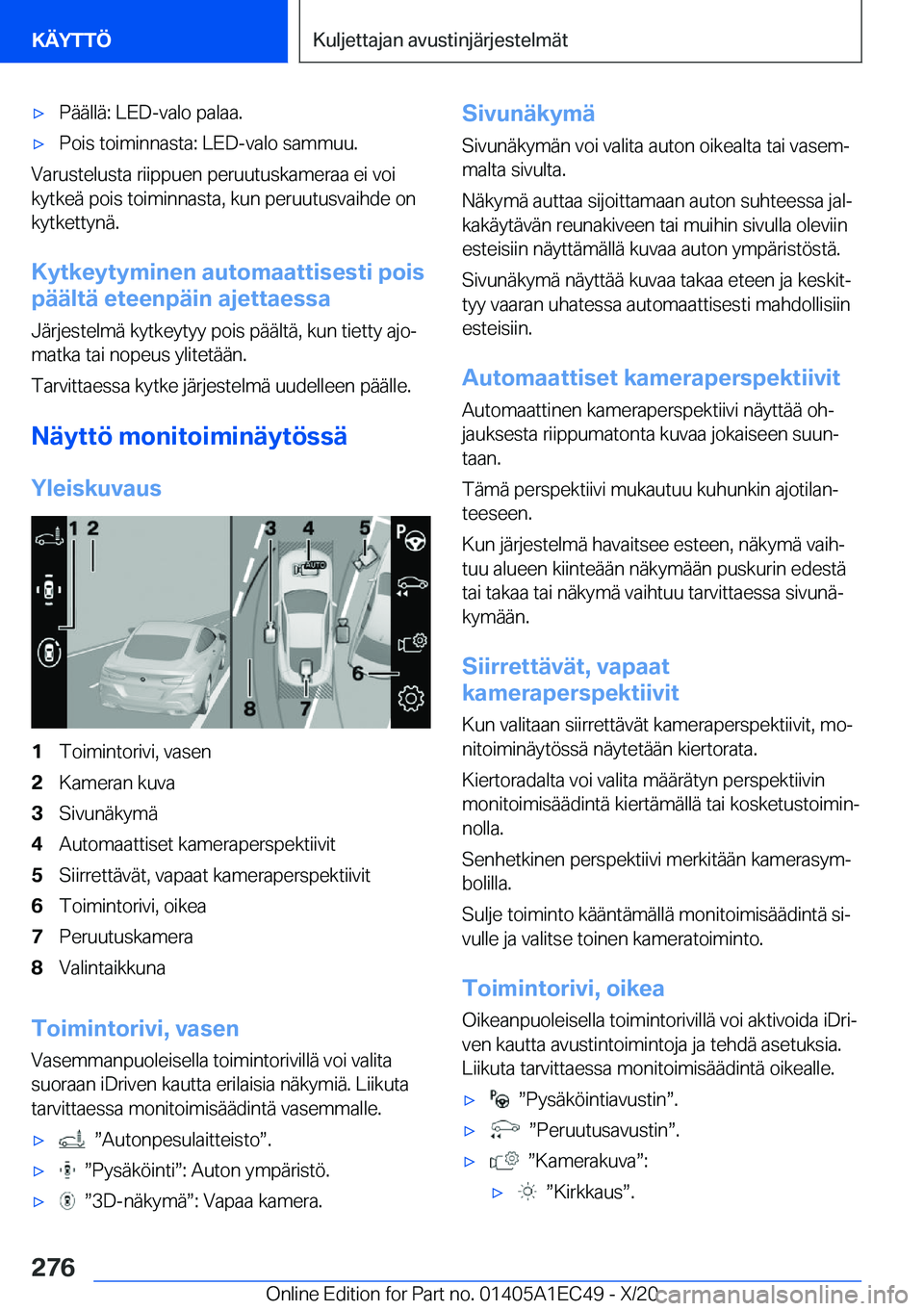 BMW 8 SERIES GRAN COUPE 2021  Omistajan Käsikirja (in Finnish) 'x�P�