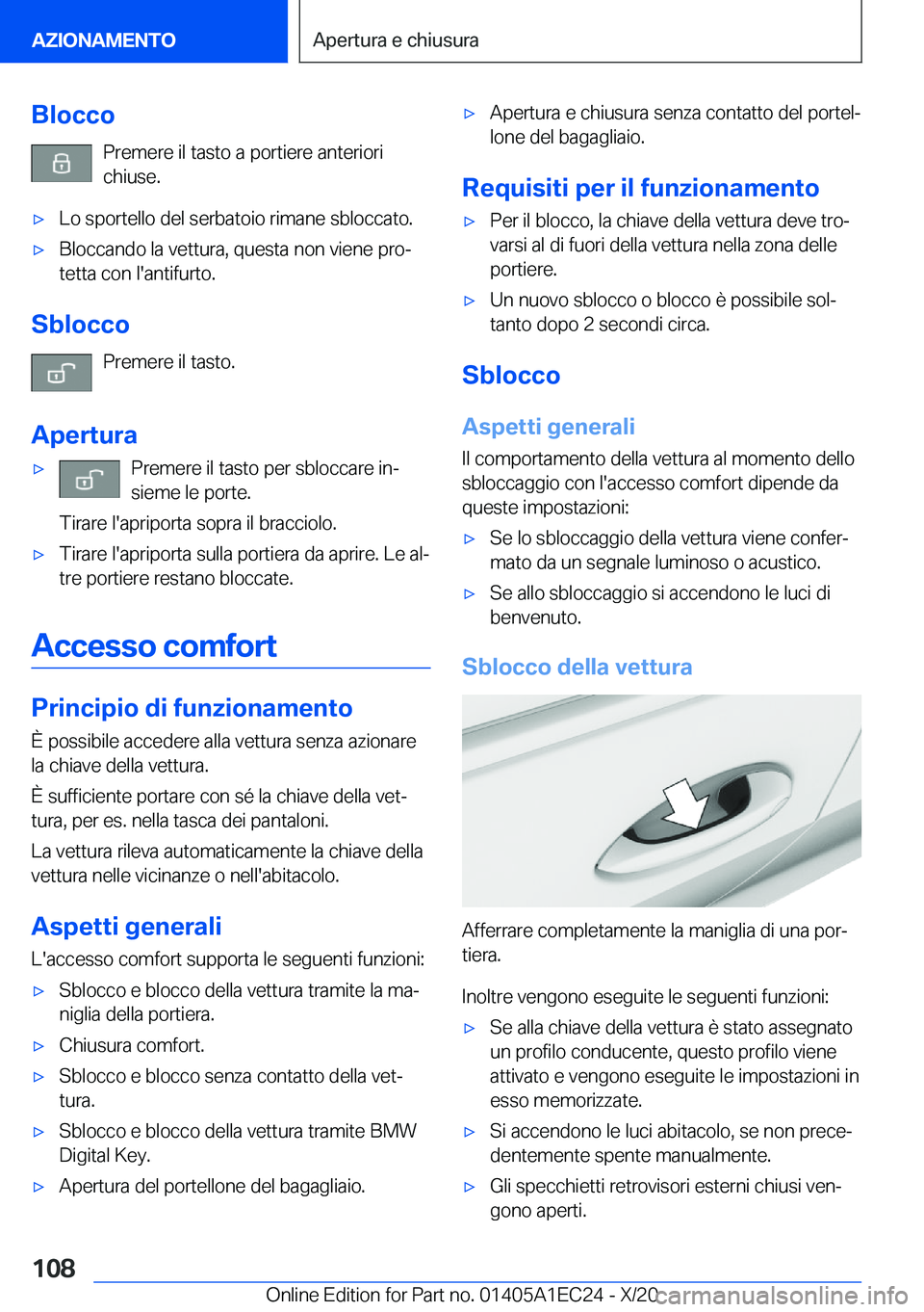 BMW 8 SERIES GRAN COUPE 2021  Libretti Di Uso E manutenzione (in Italian) �B�l�o�c�c�o�P�r�e�m�e�r�e��i�l��t�a�s�t�o��a��p�o�r�t�i�e�r�e��a�n�t�e�r�i�o�r�i�c�h�i�u�s�e�.'x�L�o��s�p�o�r�t�e�l�l�o��d�e�l��s�e�r�b�a�t�o�i�o��r�i�m�a�n�e��s�b�l�o�c�c�a�t�o�.'x