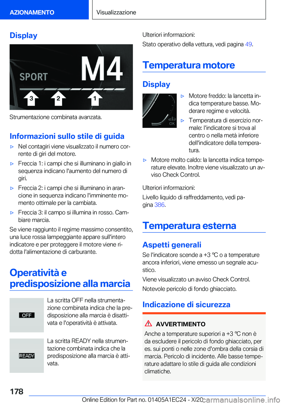 BMW 8 SERIES GRAN COUPE 2021  Libretti Di Uso E manutenzione (in Italian) �D�i�s�p�l�a�y
�S�t�r�u�m�e�n�t�a�z�i�o�n�e��c�o�m�b�i�n�a�t�a��a�v�a�n�z�a�t�a�.�I�n�f�o�r�m�a�z�i�o�n�i��s�u�l�l�o��s�t�i�l�e��d�i��g�u�i�d�a
'x�N�e�l��c�o�n�t�a�g�i�r�i��v�i�e�n�e��v�i
