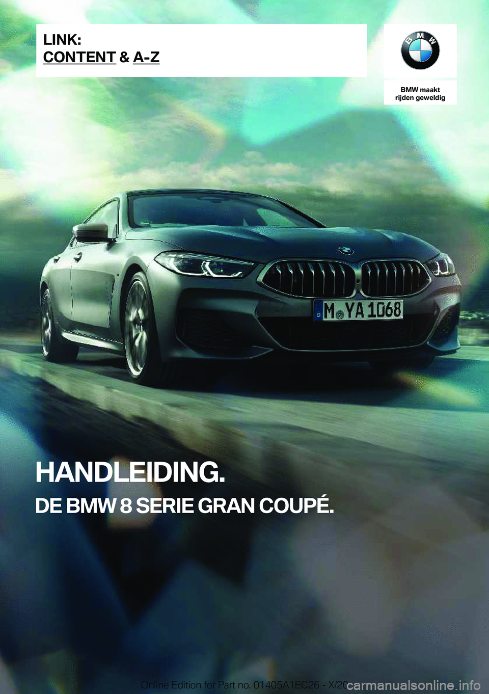 BMW 8 SERIES GRAN COUPE 2021  Instructieboekjes (in Dutch) 