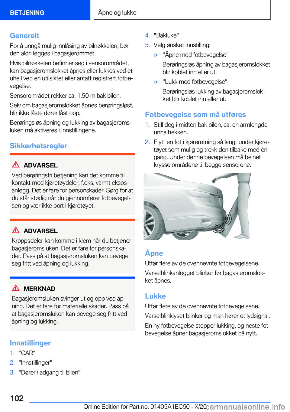 BMW 8 SERIES GRAN COUPE 2021  InstruksjonsbØker (in Norwegian) �G�e�n�e�r�e�l�t
�F�o�r��å��u�n�n�g�å��m�u�l�i�g��i�n�n�l�å�s�i�n�g��a�v��b�i�l�n�