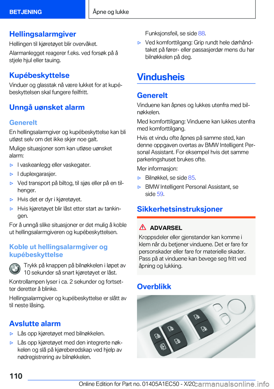 BMW 8 SERIES GRAN COUPE 2021  InstruksjonsbØker (in Norwegian) �H�e�l�l�i�n�g�s�a�l�a�r�m�g�i�v�e�r
�H�e�l�l�i�n�g�e�n��t�i�l��k�j�