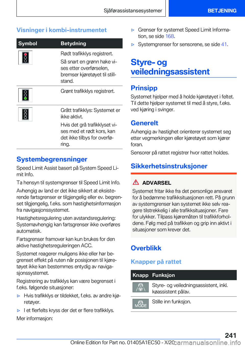 BMW 8 SERIES GRAN COUPE 2021  InstruksjonsbØker (in Norwegian) �V�i�s�n�i�n�g�e�r��i��k�o�m�b�i�-�i�n�s�t�r�u�m�e�n�t�e�t�S�y�m�b�o�l�B�e�t�y�d�n�i�n�g�R�