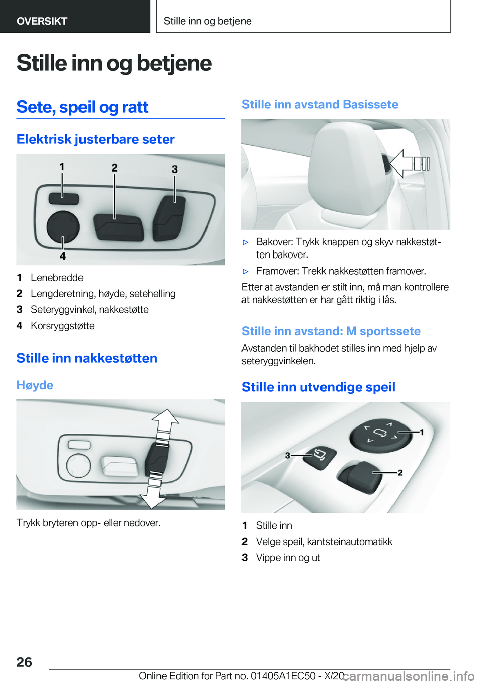 BMW 8 SERIES GRAN COUPE 2021  InstruksjonsbØker (in Norwegian) �S�t�i�l�l�e��i�n�n��o�g��b�e�t�j�e�n�e�S�e�t�e�,��s�p�e�i�l��o�g��r�a�t�t
�E�l�e�k�t�r�i�s�k��j�u�s�t�e�r�b�a�r�e��s�e�t�e�r
�1�L�e�n�e�b�r�e�d�d�e�2�L�e�n�g�d�e�r�e�t�n�i�n�g�,��h�