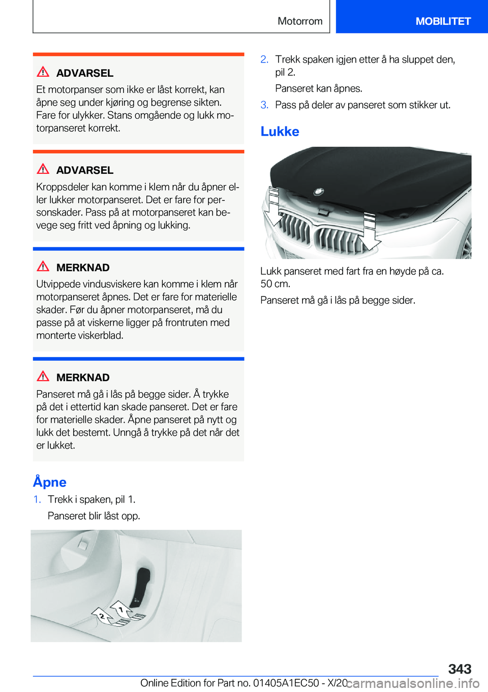 BMW 8 SERIES GRAN COUPE 2021  InstruksjonsbØker (in Norwegian) �A�D�V�A�R�S�E�L
�E�t��m�o�t�o�r�p�a�n�s�e�r��s�o�m��i�k�k�e��e�r��l�å�s�t��k�o�r�r�e�k�t�,��k�a�n
�å�p�n�e��s�e�g��u�n�d�e�r��k�j�