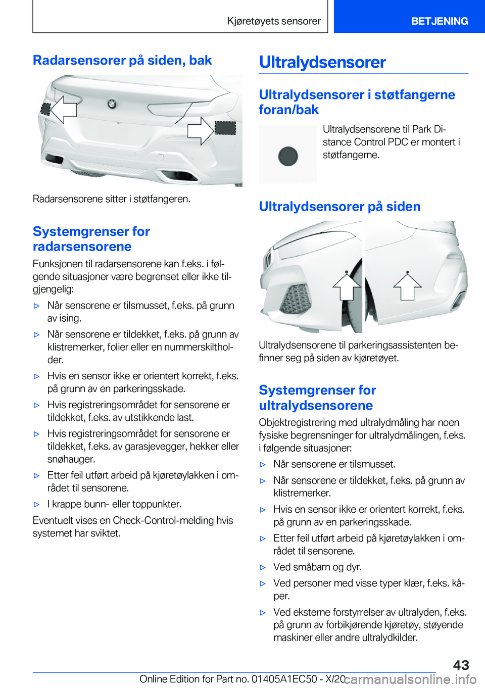 BMW 8 SERIES GRAN COUPE 2021  InstruksjonsbØker (in Norwegian) �R�a�d�a�r�s�e�n�s�o�r�e�r��p�å��s�i�d�e�n�,��b�a�k
�R�a�d�a�r�s�e�n�s�o�r�e�n�e��s�i�t�t�e�r��i��s�t�