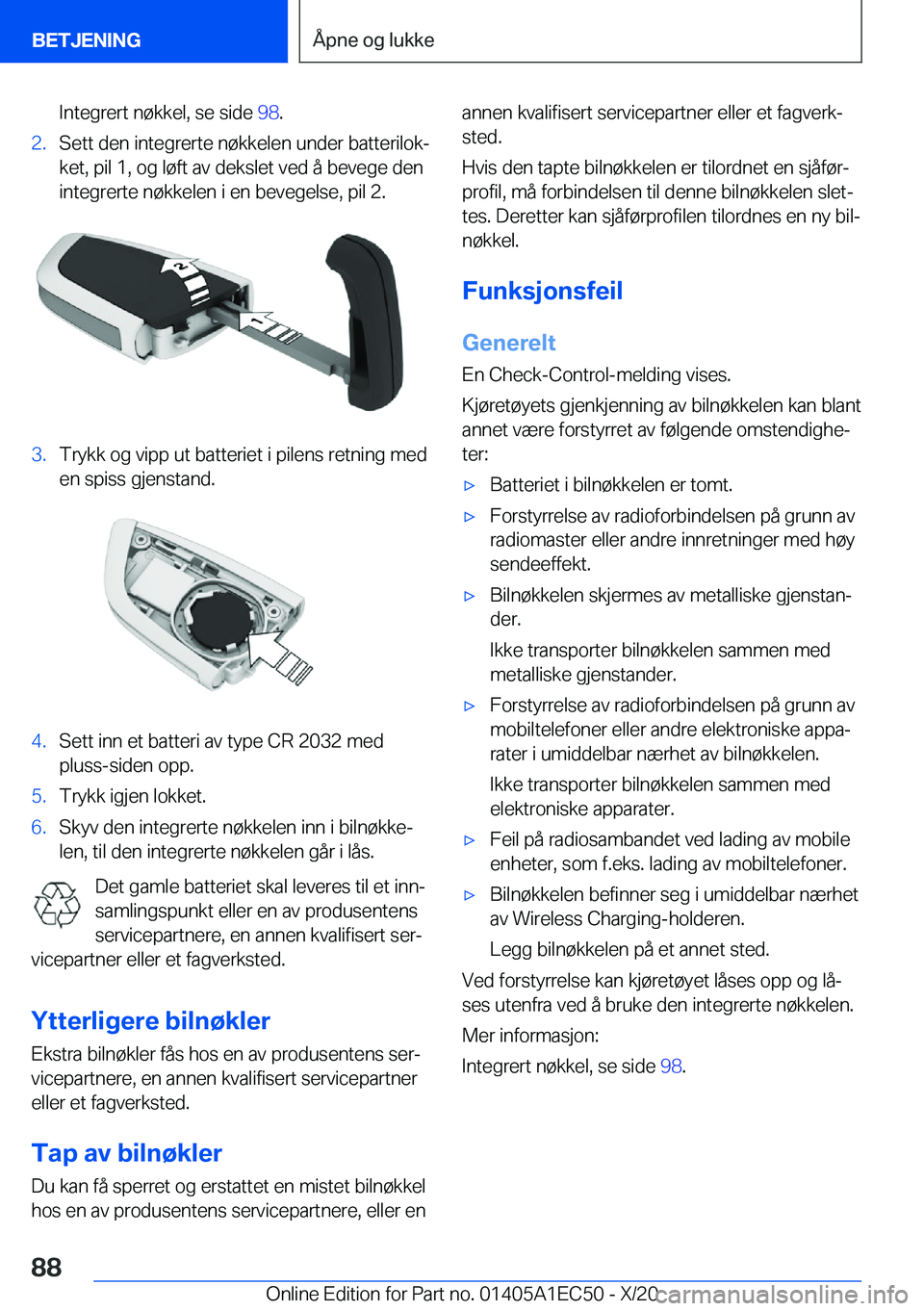 BMW 8 SERIES GRAN COUPE 2021  InstruksjonsbØker (in Norwegian) �I�n�t�e�g�r�e�r�t��n�