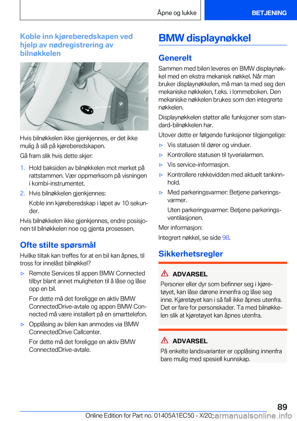 BMW 8 SERIES GRAN COUPE 2021  InstruksjonsbØker (in Norwegian) �K�o�b�l�e��i�n�n��k�j�