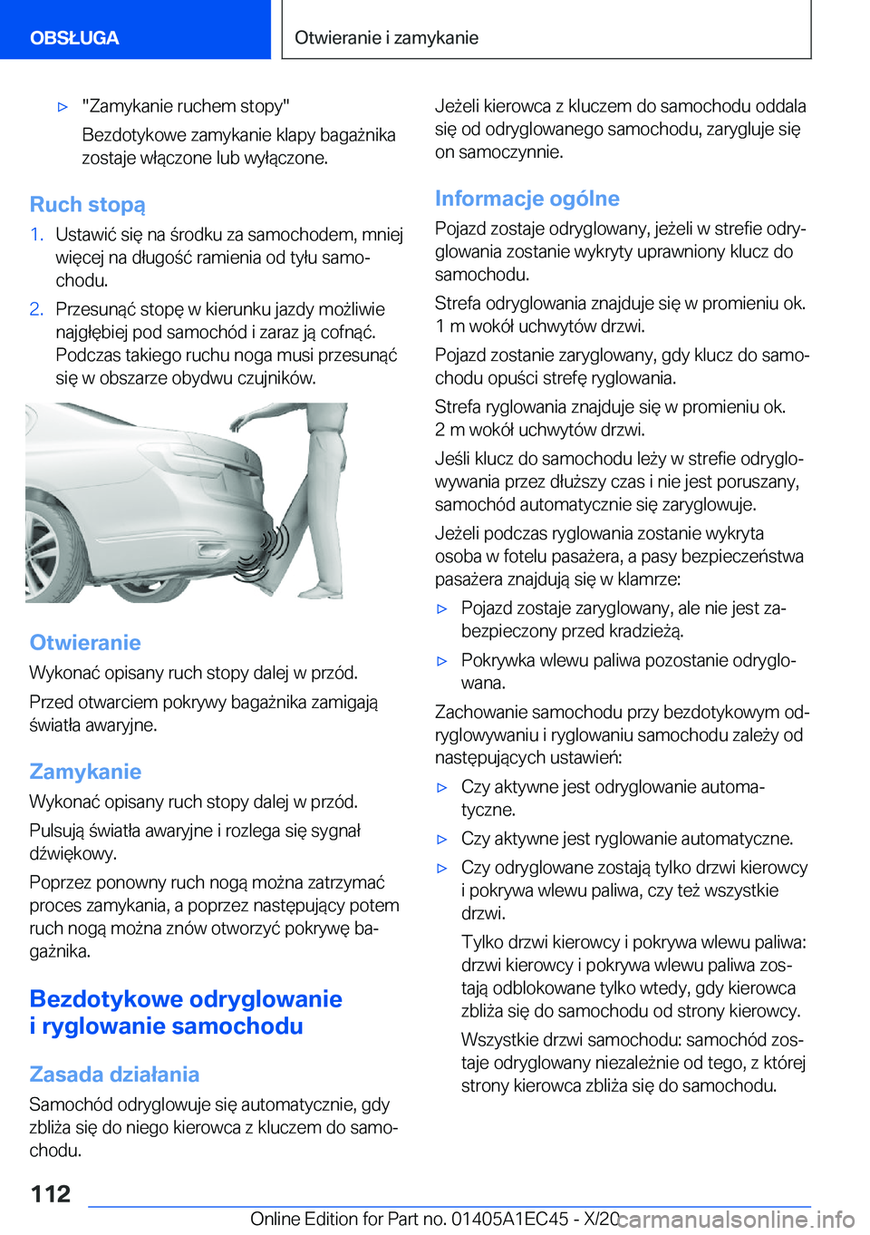 BMW 8 SERIES GRAN COUPE 2021  Instrukcja obsługi (in Polish) 'x��Z�a�m�y�k�a�n�i�e��r�u�c�h�e�m��s�t�o�p�y�
�B�e�z�d�o�t�y�k�o�w�e��z�a�m�y�k�a�n�i�e��k�l�a�p�y��b�a�g�a9�n�i�k�a
�z�o�s�t�a�j�e��w�ł�