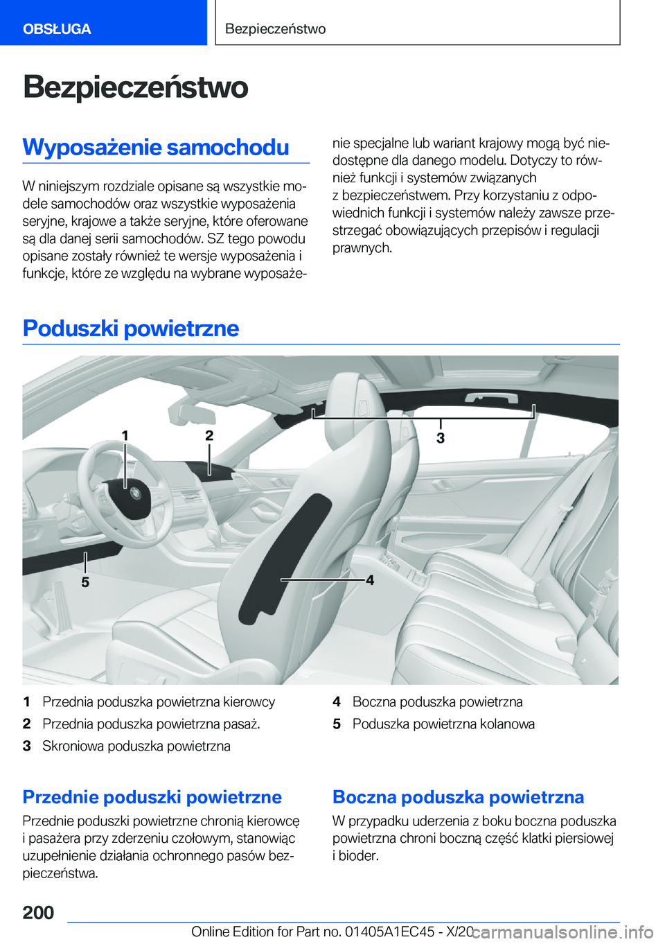 BMW 8 SERIES GRAN COUPE 2021  Instrukcja obsługi (in Polish) �B�e�z�p�i�e�c�z�e�