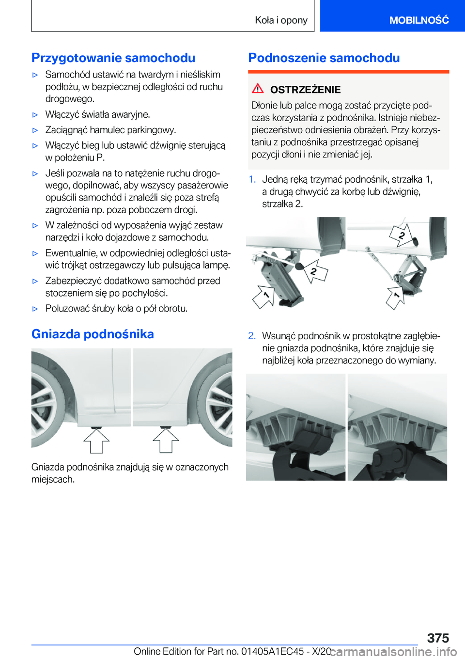 BMW 8 SERIES GRAN COUPE 2021  Instrukcja obsługi (in Polish) �P�r�z�y�g�o�t�o�w�a�n�i�e��s�a�m�o�c�h�o�d�u'x�S�a�m�o�c�h�
