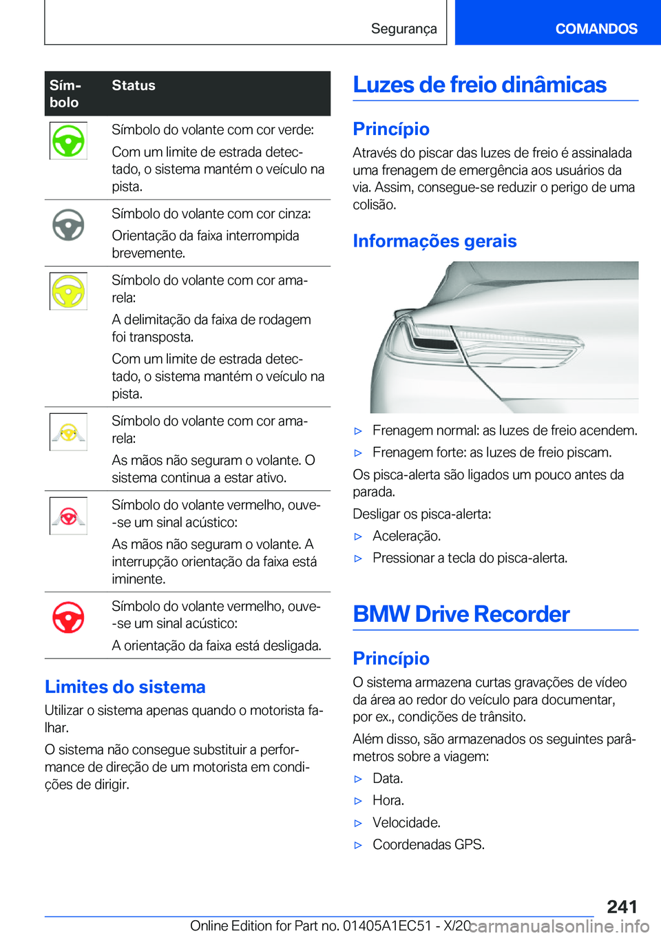 BMW 8 SERIES GRAN COUPE 2021  Manual do condutor (in Portuguese) �S�