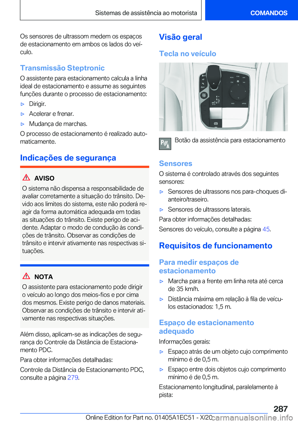BMW 8 SERIES GRAN COUPE 2021  Manual do condutor (in Portuguese) �O�s��s�e�n�s�o�r�e�s��d�e��u�l�t�r�a�s�s�o�m��m�e�d�e�m��o�s��e�s�p�a�