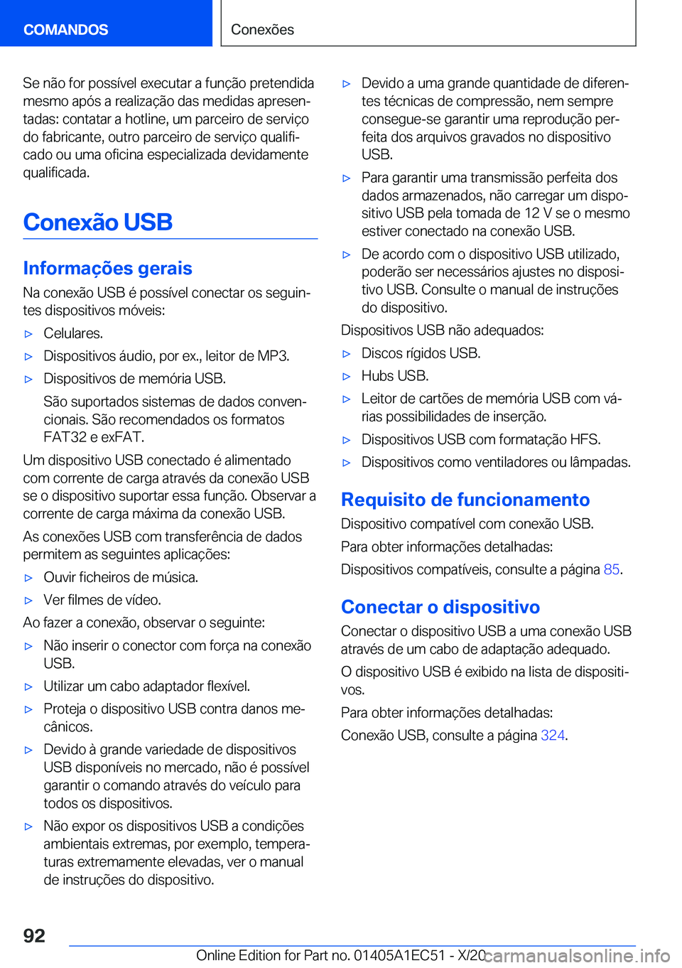 BMW 8 SERIES GRAN COUPE 2021  Manual do condutor (in Portuguese) �S�e��n�ã�o��f�o�r��p�o�s�s�