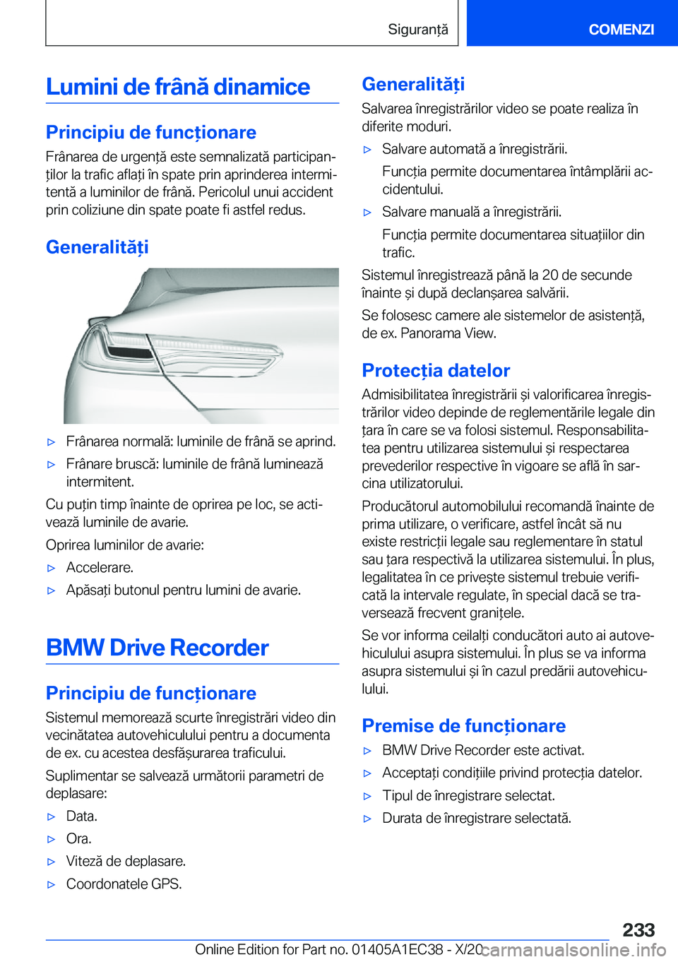 BMW 8 SERIES GRAN COUPE 2021  Ghiduri De Utilizare (in Romanian) �L�u�m�i�n�i��d�e��f�r�