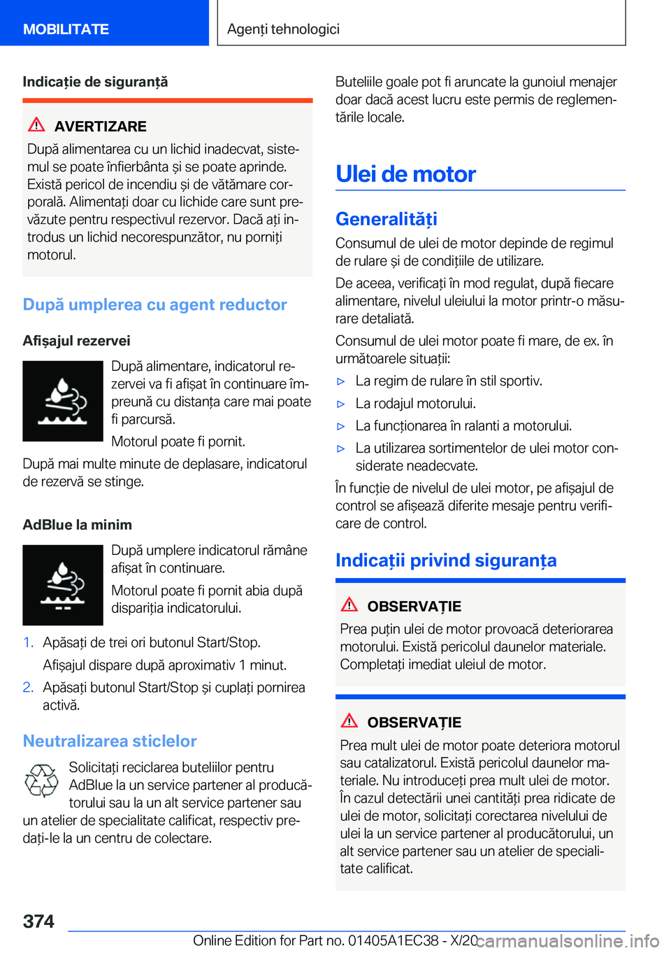 BMW 8 SERIES GRAN COUPE 2021  Ghiduri De Utilizare (in Romanian) �I�n�d�i�c�a�i�e��d�e��s�i�g�u�r�a�n�