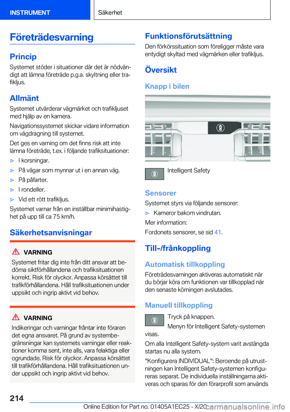 BMW 8 SERIES GRAN COUPE 2021  InstruktionsbÖcker (in Swedish) �F�