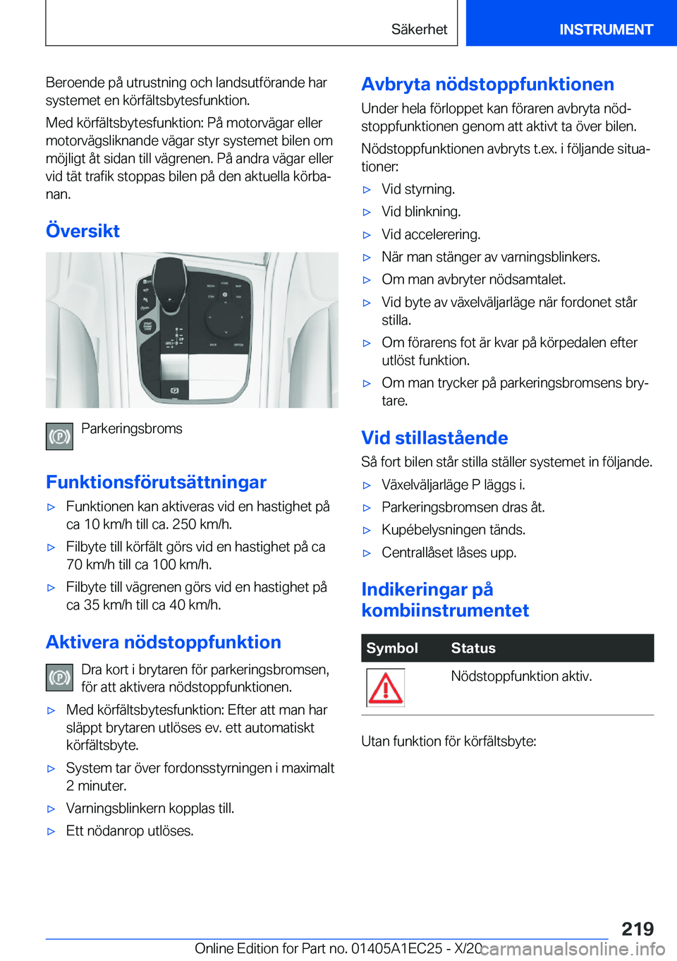 BMW 8 SERIES GRAN COUPE 2021  InstruktionsbÖcker (in Swedish) �B�e�r�o�e�n�d�e��p�å��u�t�r�u�s�t�n�i�n�g��o�c�h��l�a�n�d�s�u�t�f�