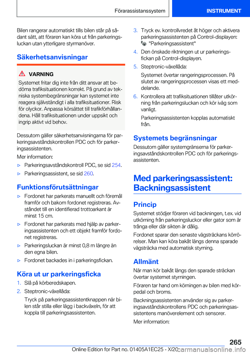 BMW 8 SERIES GRAN COUPE 2021  InstruktionsbÖcker (in Swedish) �B�i�l�e�n��r�a�n�g�e�r�a�r��a�u�t�o�m�a�t�i�s�k�t��t�i�l�l�s��b�i�l�e�n��s�t�å�r��p�å��s�åj�d�a�n�t��s�ä�t�t�,��a�t�t��f�