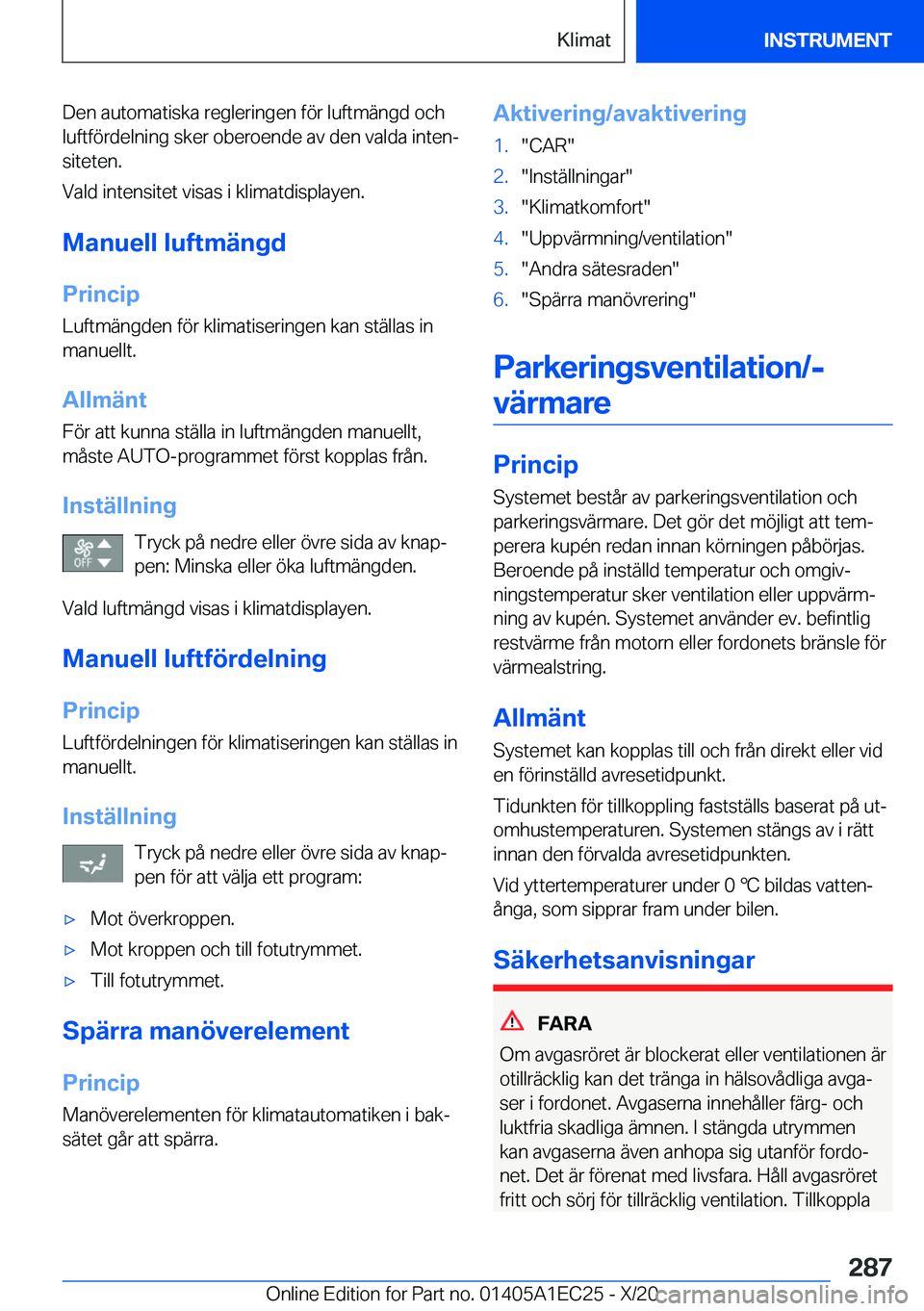BMW 8 SERIES GRAN COUPE 2021  InstruktionsbÖcker (in Swedish) �D�e�n��a�u�t�o�m�a�t�i�s�k�a��r�e�g�l�e�r�i�n�g�e�n��f�