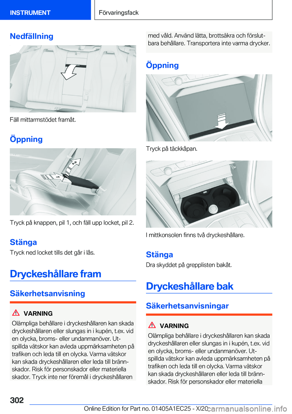 BMW 8 SERIES GRAN COUPE 2021  InstruktionsbÖcker (in Swedish) �N�e�d�f�ä�l�l�n�i�n�g
�F�ä�l�l��m�i�t�t�a�r�m�s�t�